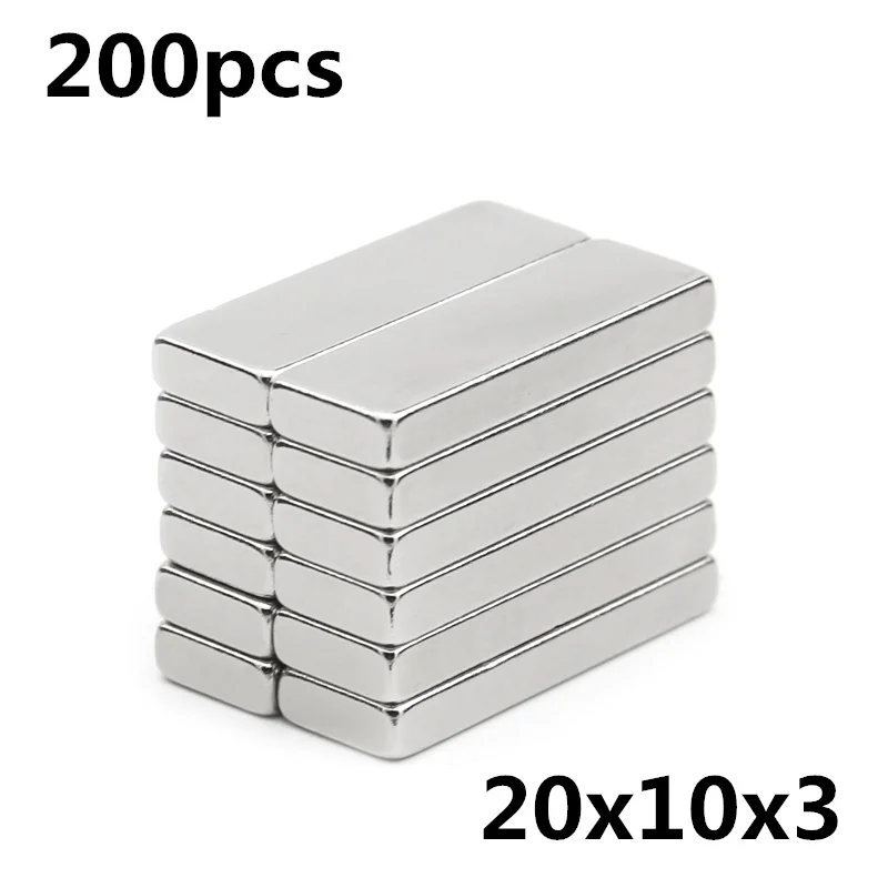 

200pcs 20x10x3mm Super Powerful Strong Rare Earth Block NdFeB Magnet Neodymium Magnets F20*10*3mm