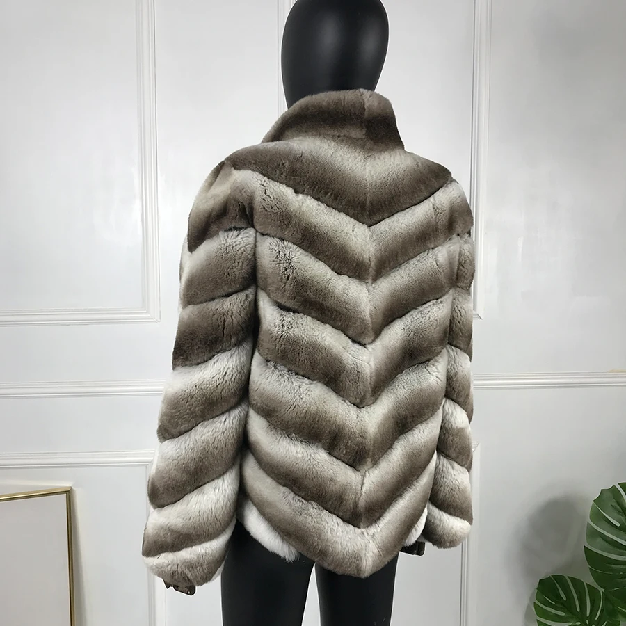 Frauen Echt Rex Kaninchen Pelz Mantel Jacke Winter Warme Mode Mantel Heißer Stil