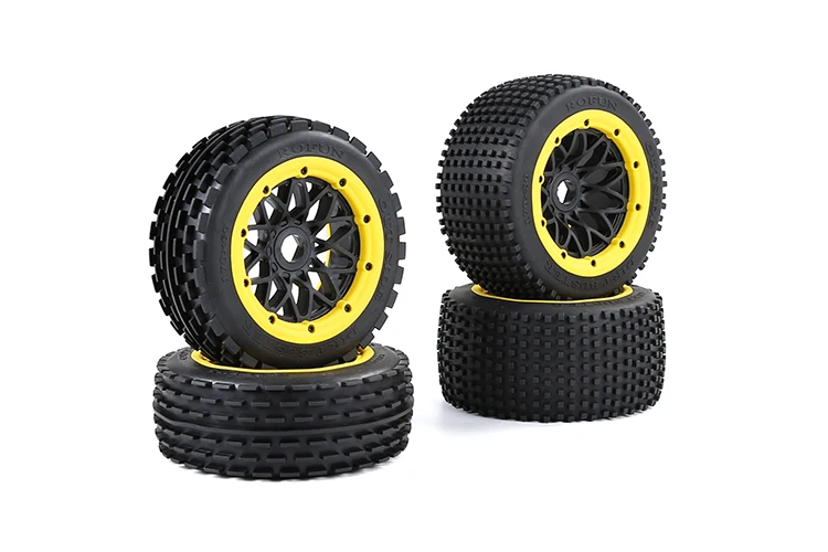 ALL TERRAIN Front 170*60 and Rear 170*80 Thicken Tires on Rims for HPI Baja 5B SS 2.0 and King Motor Baja