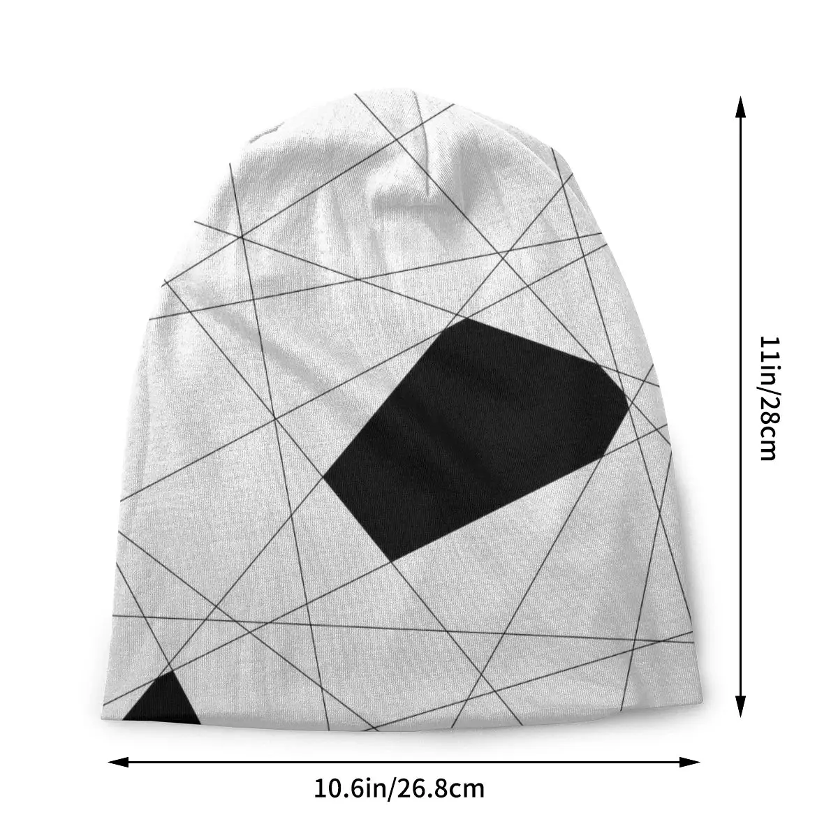 Aesthetic Black And White Pattern Washed Warm Bonnet Cycling Casual Beanies Protection Men Women Hats