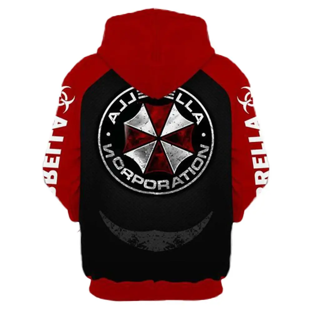 Resident Umbrella Corporation Cosplay Hooded Pullover Uniform Streetwear Hoodies Mens Coats Sweatshirt