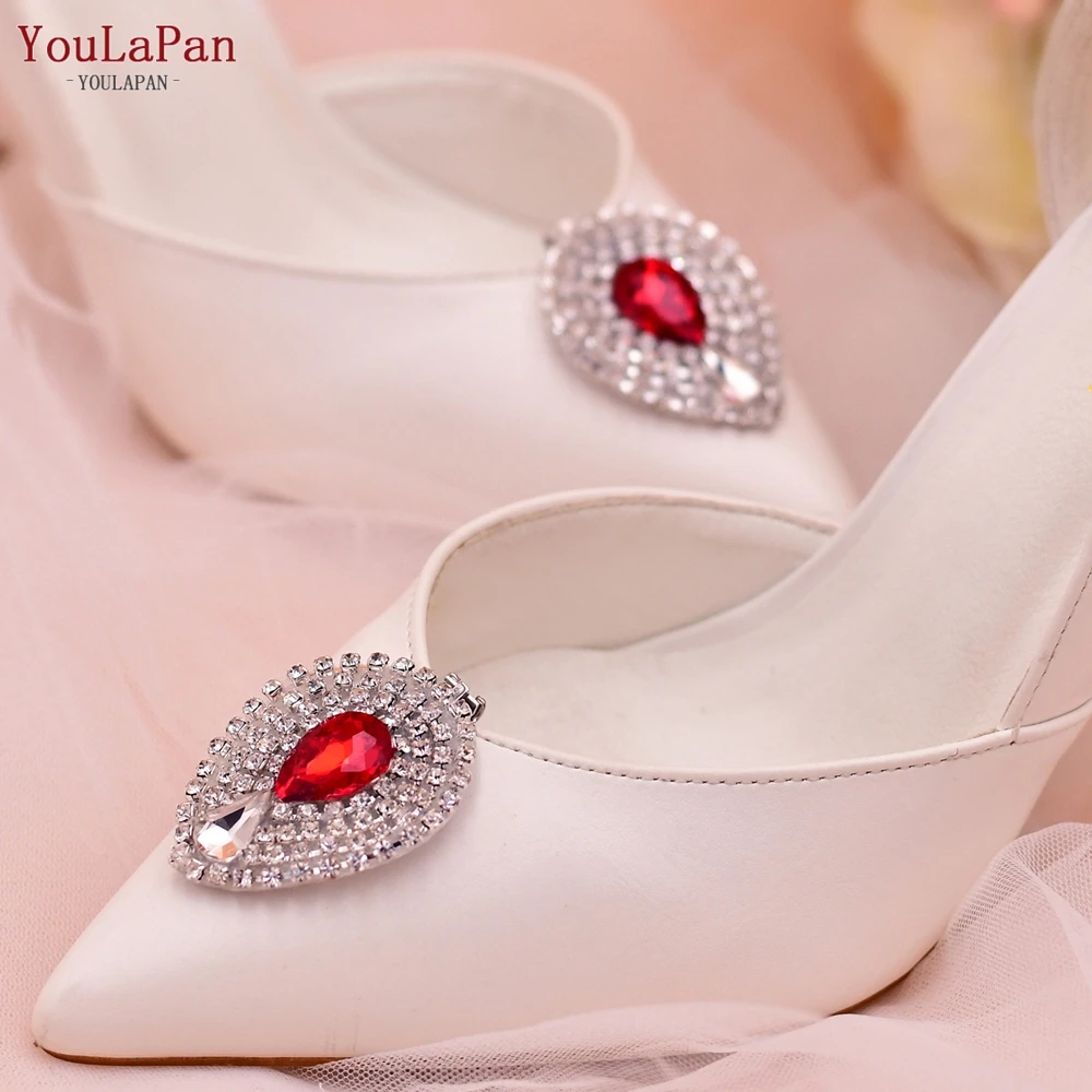 

YouLaPan 2pcs Shoe Clip Wedding Shoes High Heel Clips Women Shoes Buckle Wedding Shoe Clips with Water Droplets Rhinestone X40