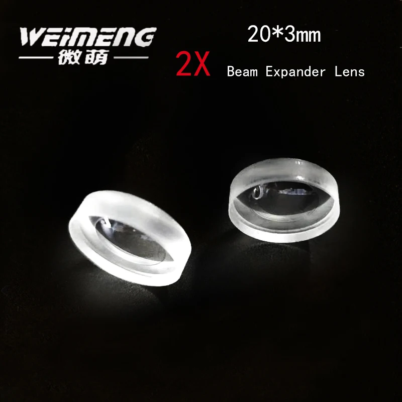 

Weimeng 2X beam expander lens 20*3mm Double-convex quartz material for laser machine cutting / welding / marking accessories