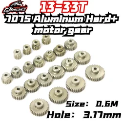 Harden RC eixo engrenagem do motor, dentes de aço, alta velocidade Refit Upgrade, atualização HSP 94111 94107 94123, 0.6M, 3.17mm, 13T-33T 7075