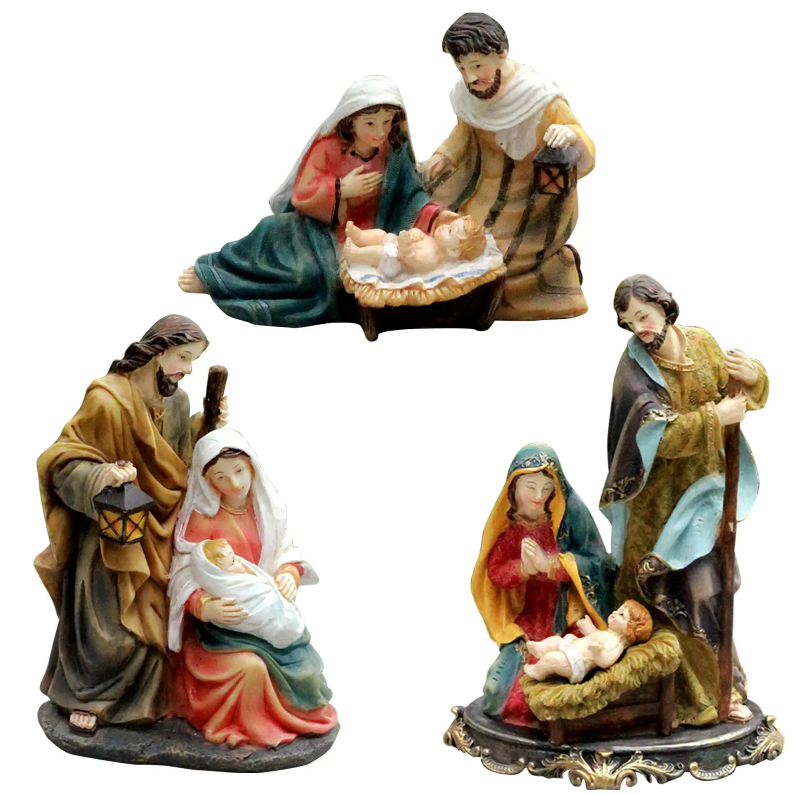 Christmas Home Decoration Nativity Ornament Delightful Amazing Resin Elegant Profile Tree Ornaments Gift