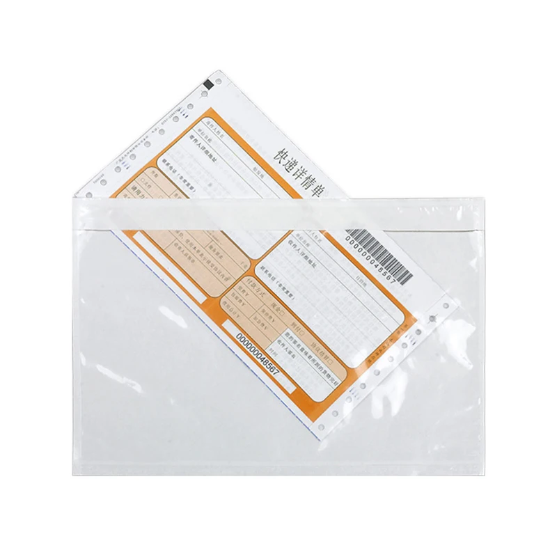 50PCS/14sizes Packing List Envelope Clear Face Invoice Slip Enclosed Pouch Self Adhesive Shipping Invoice Label Envelopes