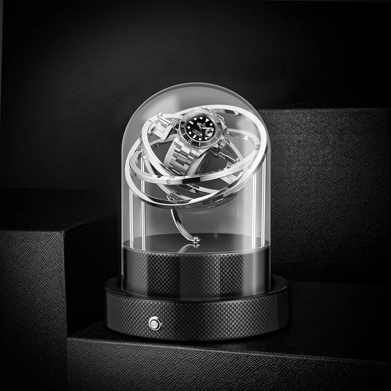 Luxury Brand Exquisite Glass Cover Mechanical Watch Shaker Automatic Winding Motor Box Electric Shaker Watch Boxes