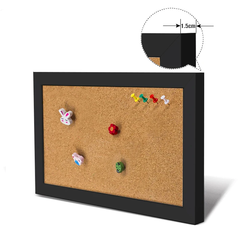 Tablero de corcho de marco de MDF, tablón de anuncios de madera de 20x30cm, tablones de mensajes de 10 colores para colgar o escritorio con envío gratis