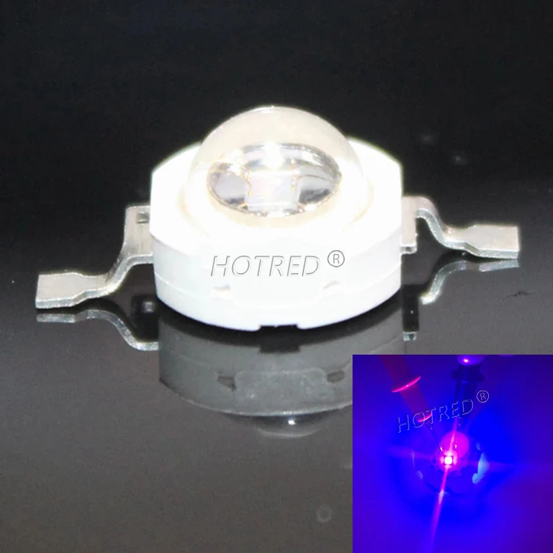 1pcs 45mil 1W 2W 3W 600-700mA UV Ultraviolet Purple 365nm 375-380nm,385-390nm 395-400nm,410-415nm,420-430nm LED Emitter Light