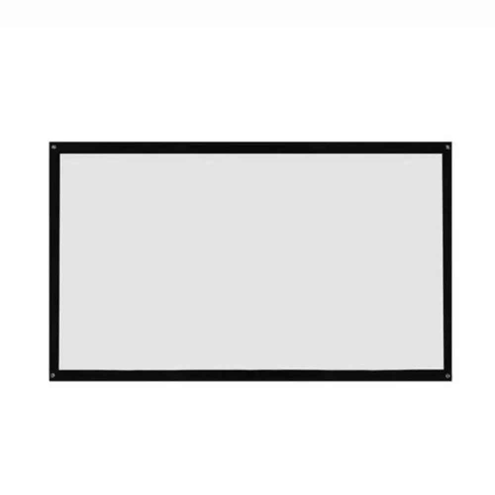شاشة عرض محمولة قابلة للطي 16:9 شاشة عرض مثبتة على الحائط للسينما المنزلية ثلاثية الأبعاد شاشة عرض عالية الدقة قماش