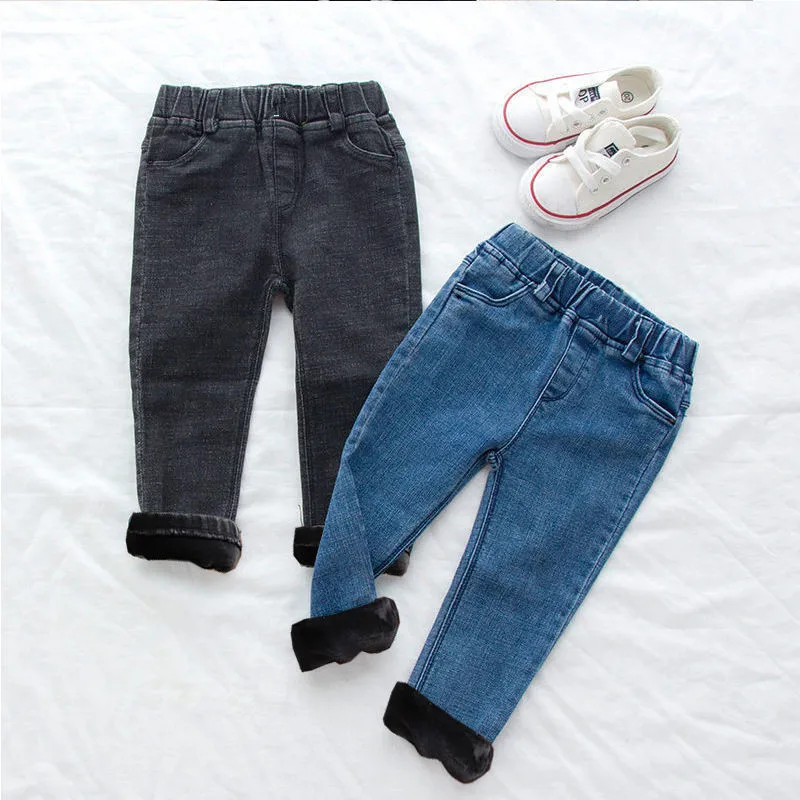 

Baby Girls Pants Boys Jeans Fall/Winter Outerwear Pants Children's Trousers Slim Stretch Pants Baby Pants 9M-7T