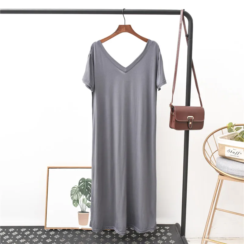 ชุดนอนผ้าฝ้ายแบบใหม่ รุ่นเบสิก แขนยาว เซ็กซี่ สำหรับผู้หญิง สวมใส่ที่บ้าน ชุดนอนฤดูร้อนสำหรับหญิงตั้งครรภ์ เสื้อนอนเซ็กซี่ทรงหลวม