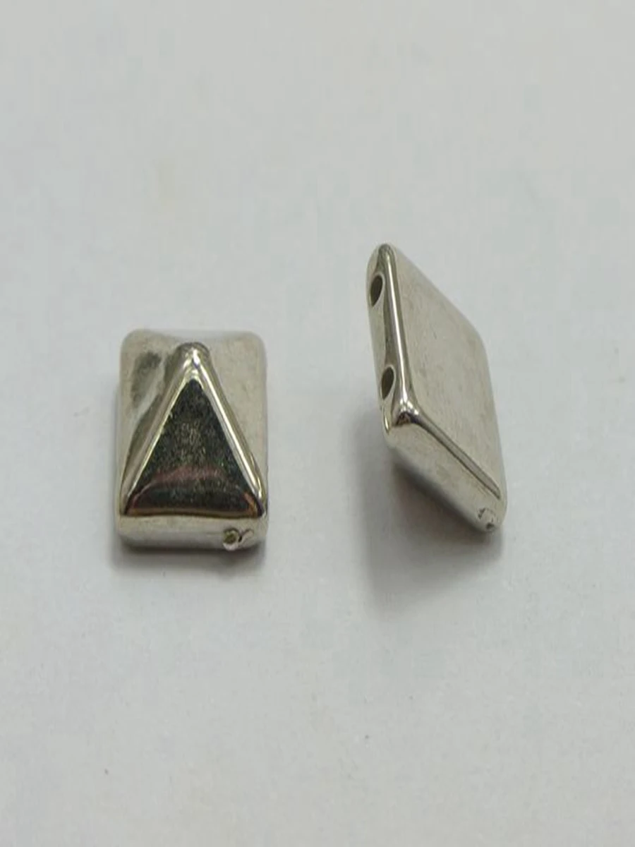 100 Metallic Tone Rock Punk Square Pyramid Rivet Beads Acrylic Studs Beads 10mm