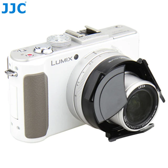JJC Camera Auto osłona obiektywu do PANASONIC DMC-LX7/Leica D-Lux6 czarny srebrny samozabezpieczający automatyczny ochraniacz