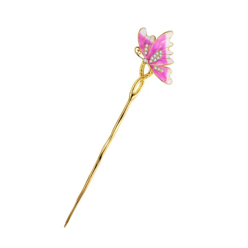 

Silver 925 Butterfly Hair Sticks Women Accessories For Jewelry Vintage Wedding China Hanfu Girls Decoration Hair Ornaments 2021