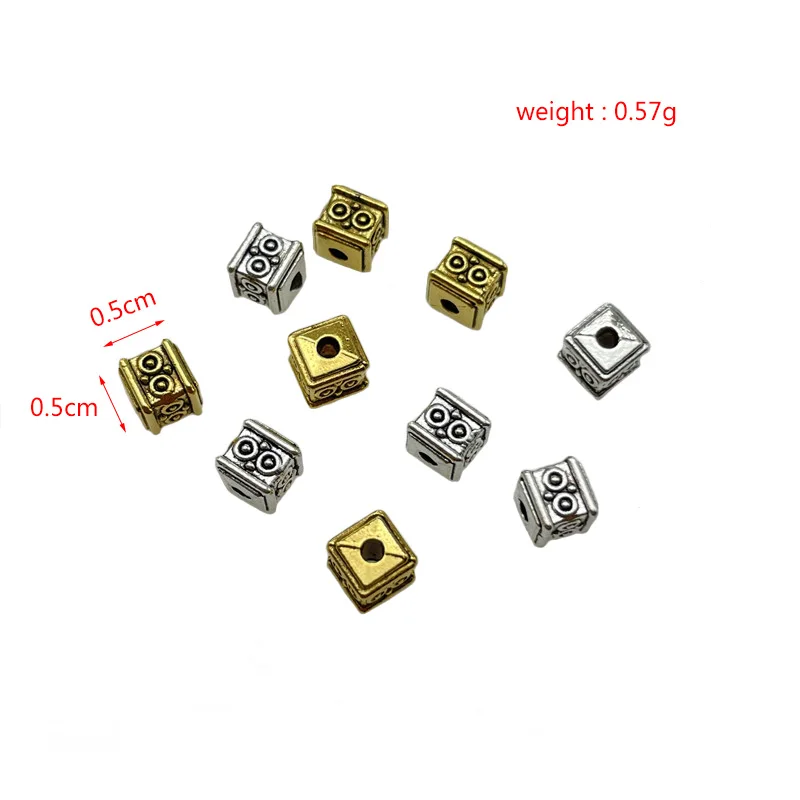 JunKang Metal cube Spacer Beads for DIY to make bracelets and necklaces connectors, wholesale jewelry alloys