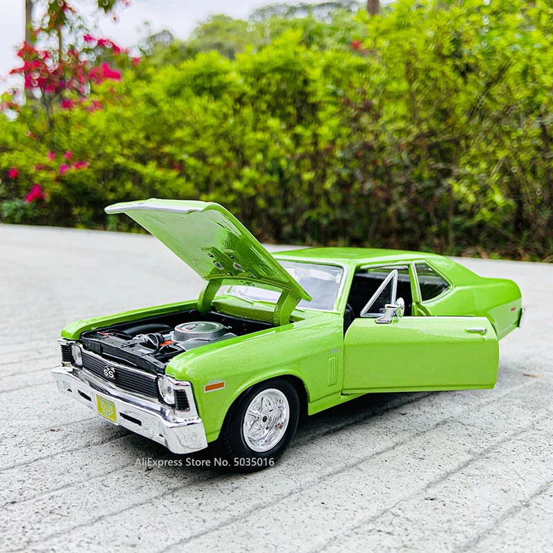 Maisto-Chevrolet Nova SS, modelo de coche de aleación de fundición, colección de decoración artesanal, herramienta de juguete, regalo, fundición a presión, 1:24, 1970