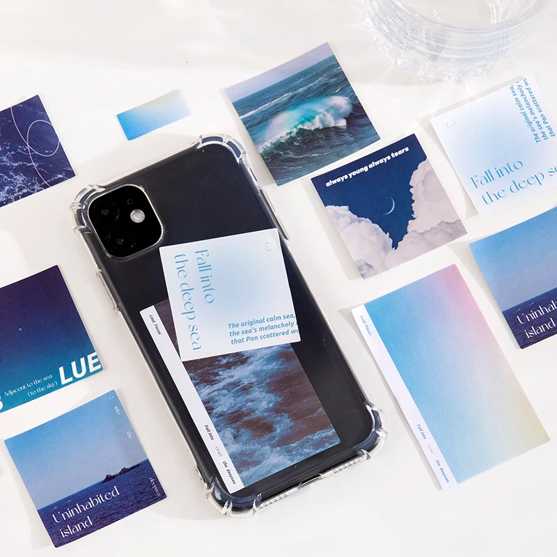 Funda de teléfono móvil con diseño estético de paisaje de cielo, nubes, atardecer, decoración de Material, tarjeta, accesorios para diario, Collage