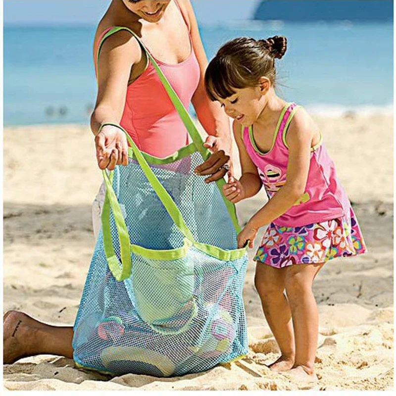 Outdoor Kids Sand Away Protable Mesh Bag Kids Toys Storage Bags Swimming Large Beach Bag for Towels Women Cosmetic Makeup Bag