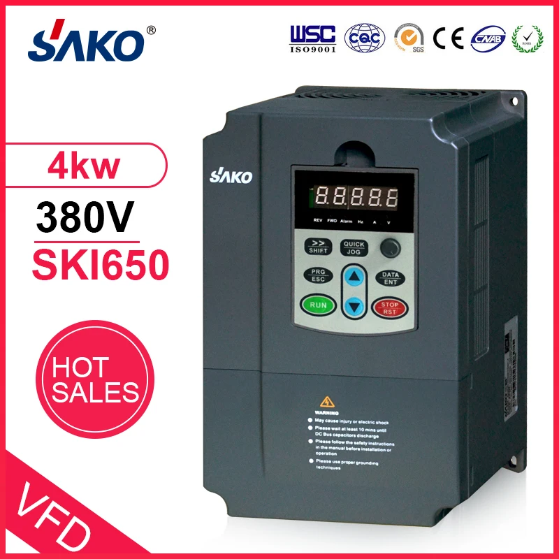 Sako SKI650M VFD interver 4KW 5HP solar water pump pump 380v Motor Speed Controller Variable Frequency Drive Converter-Sako