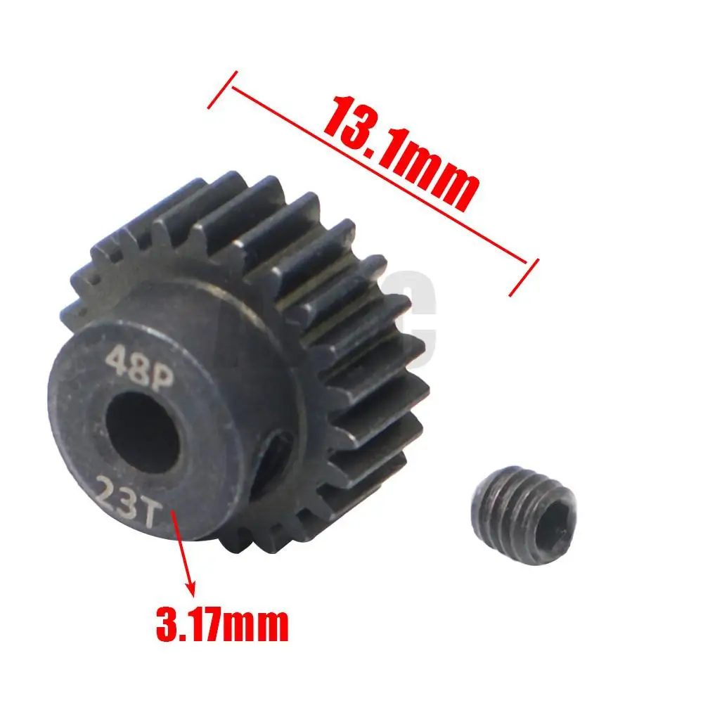 48p 3,175mm 16t 17t 18t 19t 20t 22t 24t 25t Schwarz Stahl Metall Ritzel motor Getriebe Für 1/10 Axial Scx10 Rc Modell Auto Motor Teile – Detail 10