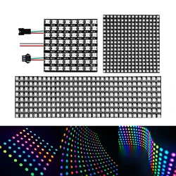 Panel de luz LED RGB DC5V WS2812B, módulo Digital de píxeles direccionables individualmente, matriz de pantalla Flexible WS2812 IC 8x8 16x16 8x32