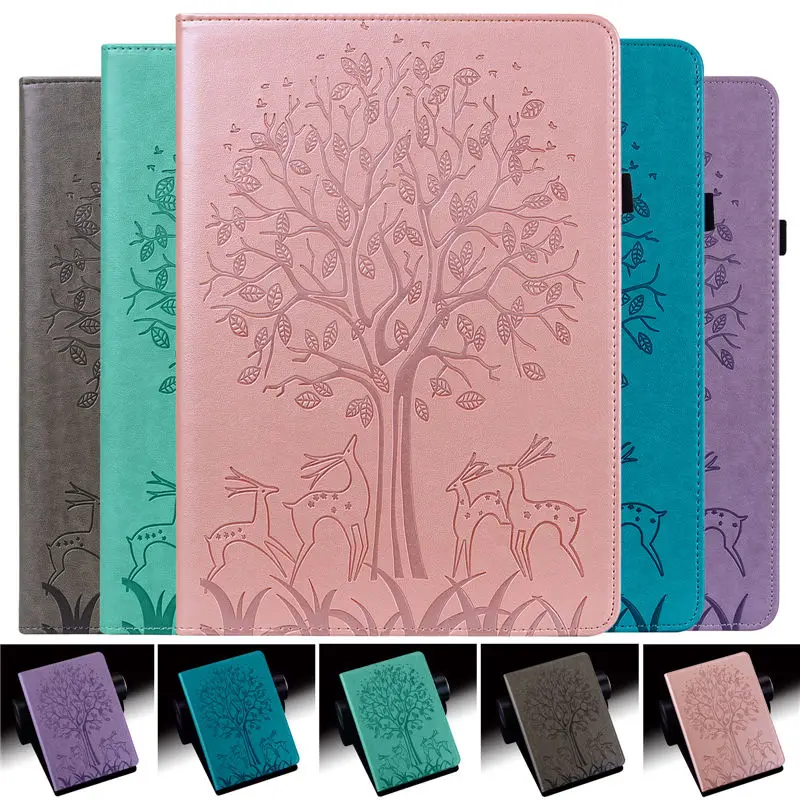 

Case For Motorola Moto Tab G20 8.0" Cover Funda Tablet Embossed Tree Wallet PU Leather Soft Back Flip Stand Coque