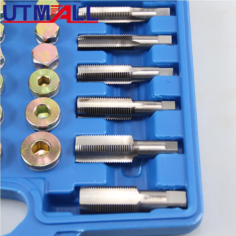 114pcs Oil Pan Drain Sump Plug Key Set Metric Thread Repair Tool Kit Set Drain plug Tool M13 M15 M17 M20 M22