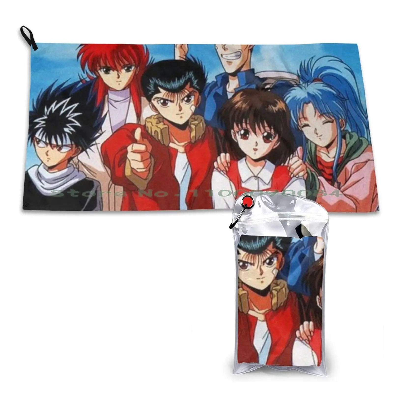 

Yu Yu Hakusho 4 Quick Dry Towel Gym Sports Bath Portable Hakucat Cute Colorful Japan Anime 90s Classic Anime Cartoon Yu Yu