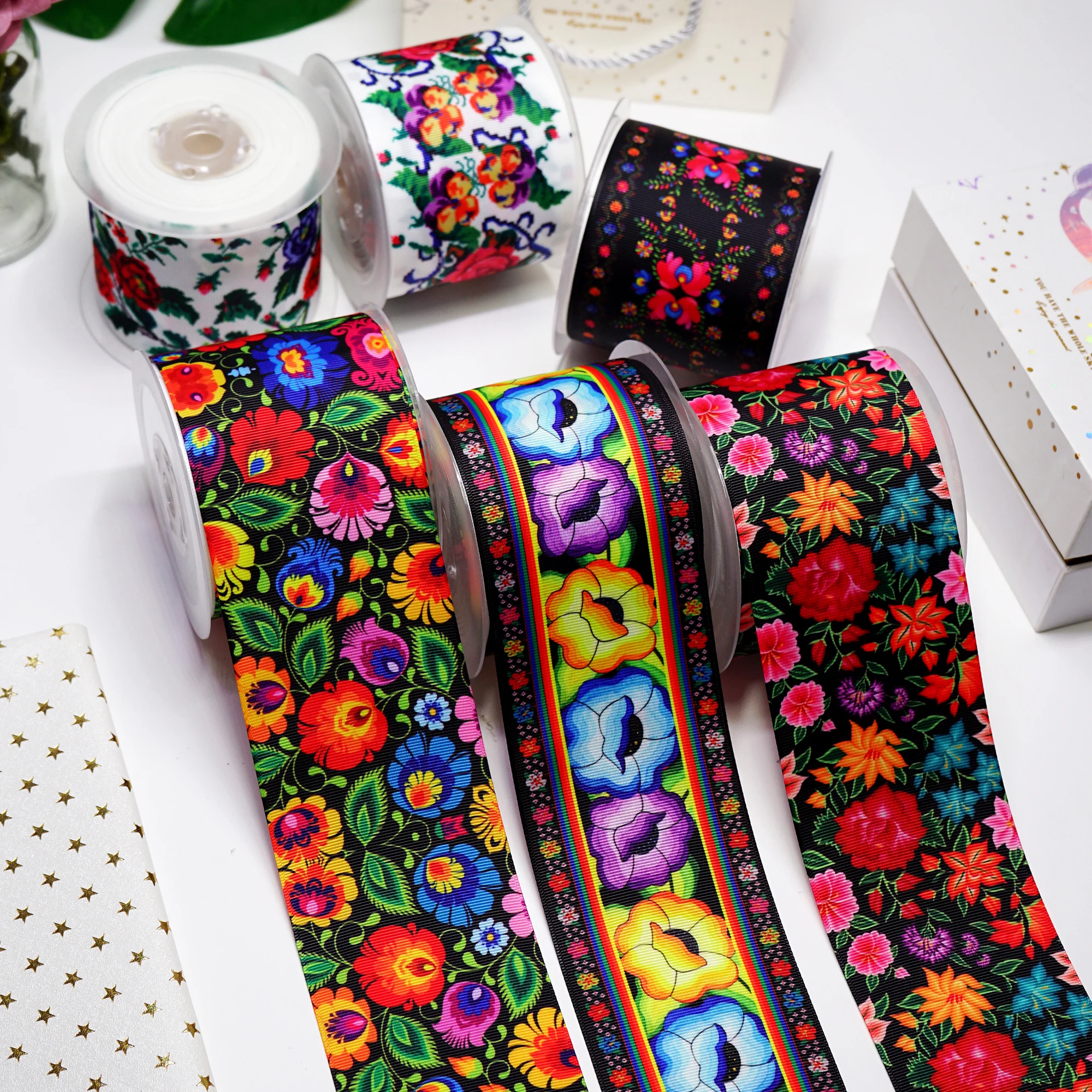 DIY Cartoon Mexican Style Printed Grosgrain Ribbon For Craft Supplies Sewing Accessories 5 Yards. 36313