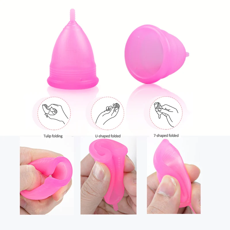 Feminy Medical Silicone Menstrual Cup With Ring Women Certified Copa Menstrual Collector Reusable Vaginal Care Health Period Cup