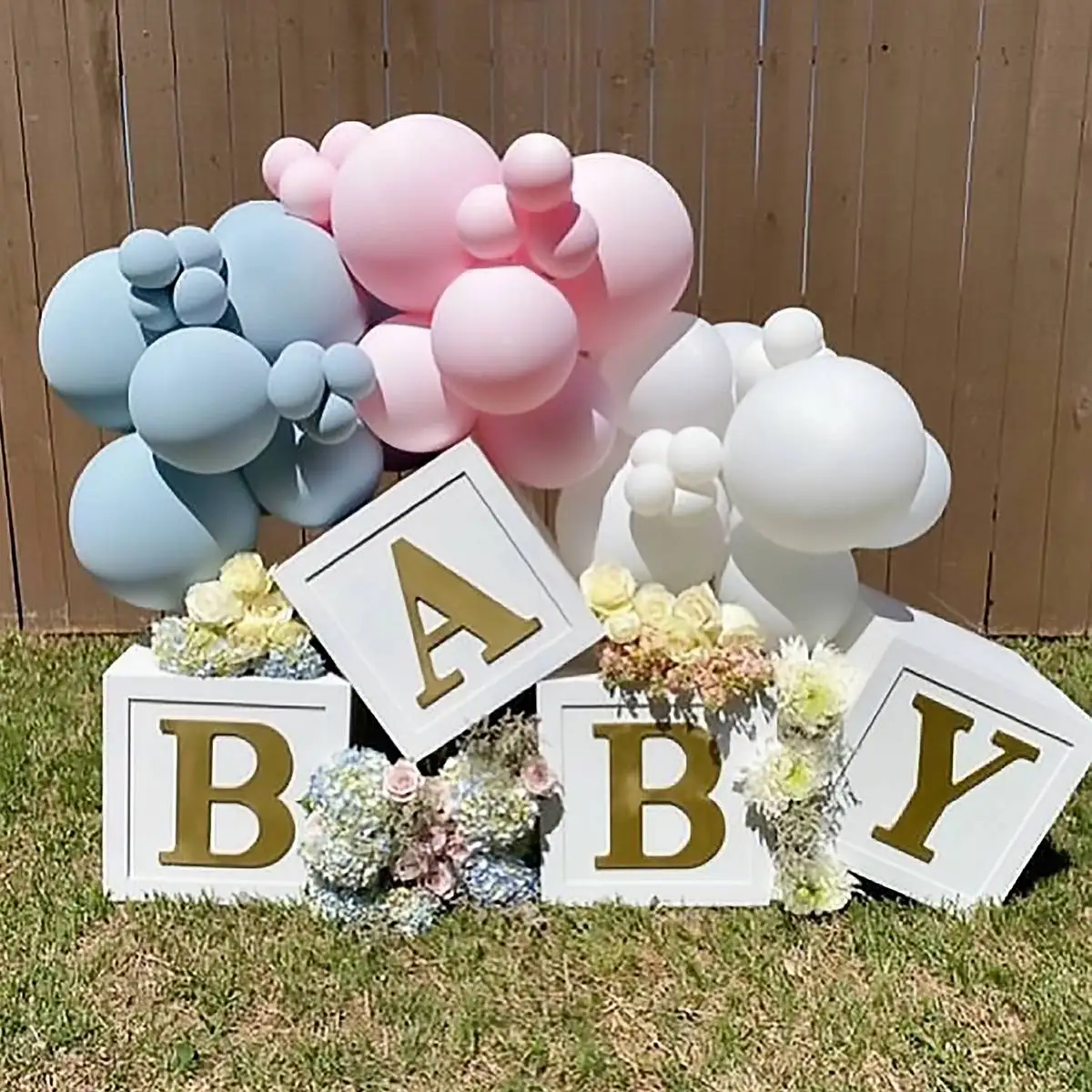 Baby Shower Decoration Boy Girl Stereoscopic Box First 1st Birthday Wedding Party Decoration Kids Balloon Gifts Supplies