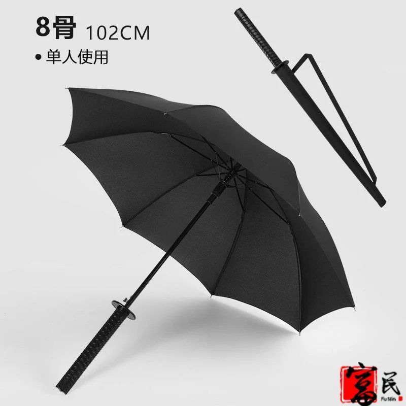 Black Umbrella Business Windproof Uv Protection Long Handle Katana Umbrella Fashion Katana Umbrellas Samurai Paraguas Ombrello