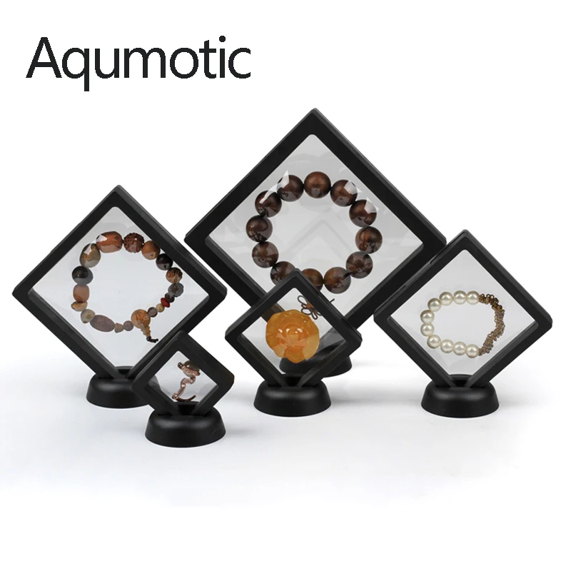 Aqumotic PE Film Frame Collection Bracelet Box Dust-proof 3d Display Specimen Frames Reuse Tool 1pc Necklace Ring Diamond Boxes