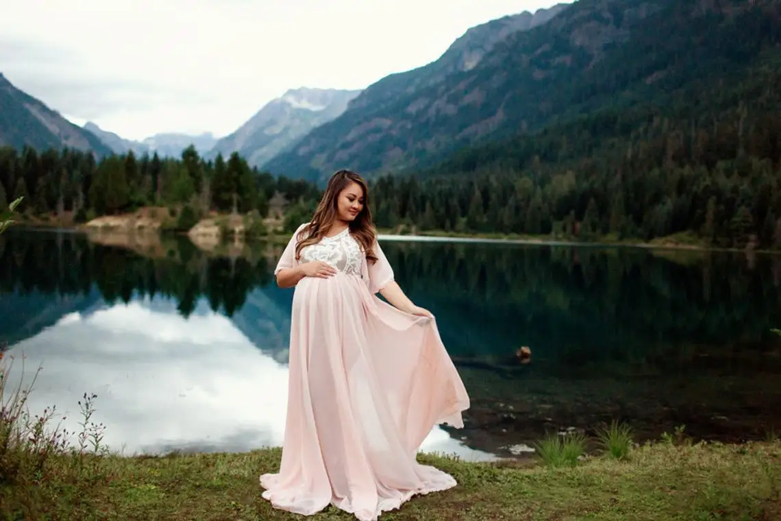 Moda rendas vestido de maternidade longo maternidade fotografia adereços vestido de gravidez para sessão de fotos fora do ombro vestidos grávidas