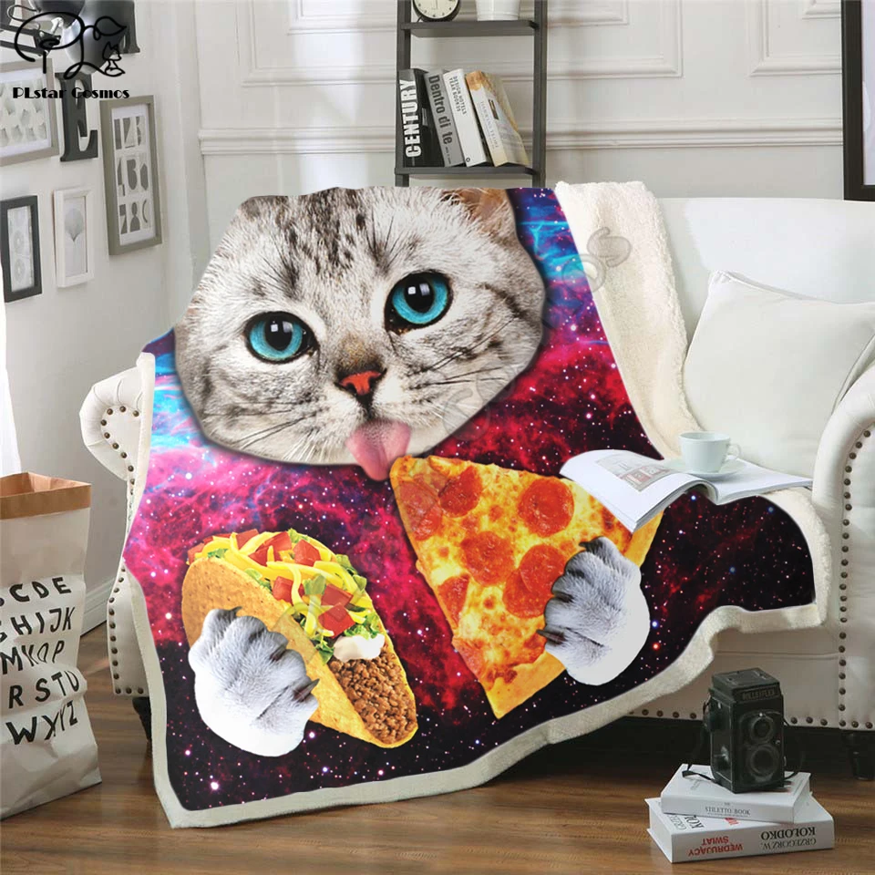 Perez Hilton Taco Cat Fleece Blanket Plush 3d Printed for Adults Sofa Sherpa Fleece Bedspread Wrap Throw Blanket style-1