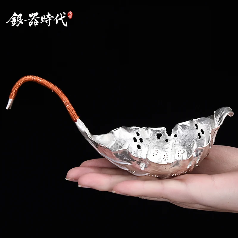 Silver age sterling silver 999) accessories mulberry leaf tea strainer kung fu tea tea portable screen