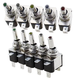 1PCS DC 12V 20A Car Auto Cover LED Blue Green Red White Yellow Light Toggle Switch Control On/Off Durable Light