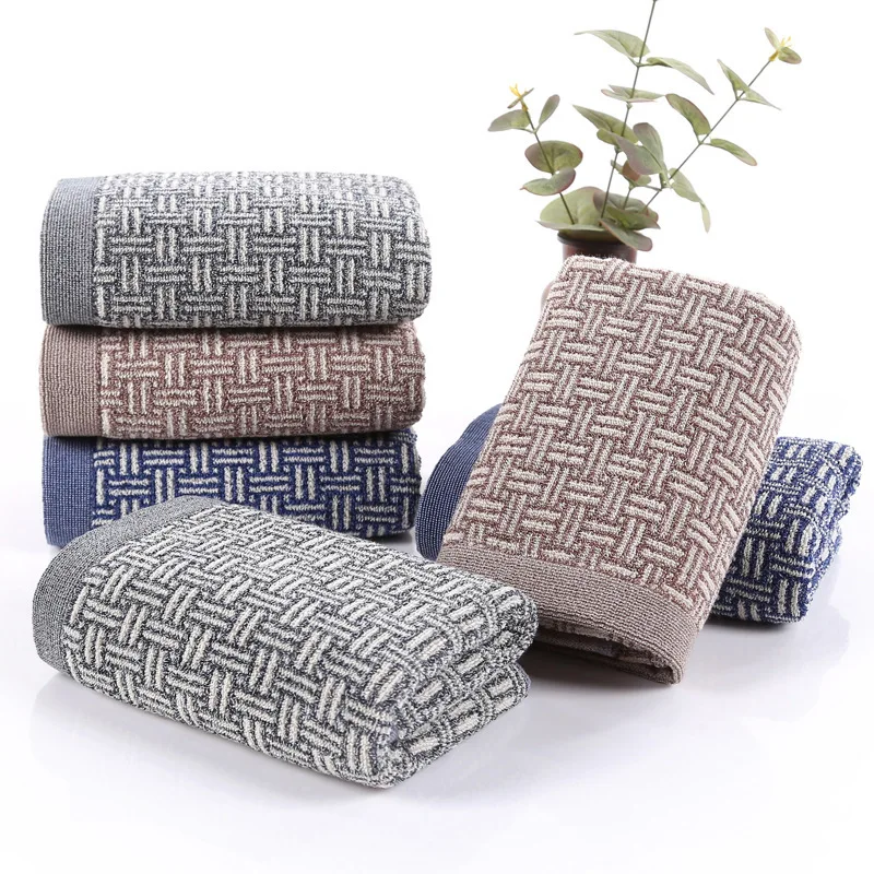 34x75cm High Quality Cotton Jacquard Weave Pattern Men Washcloth Travel Hotel Motel Portable Towel Sports Gym Swimming Man Gift