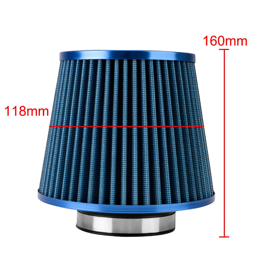 76MM 3 Inch High Flow Cold Air Intake Filter Universal Induction Kit Car Accessories Vehicles Air Filters Sport Power Mesh Cone