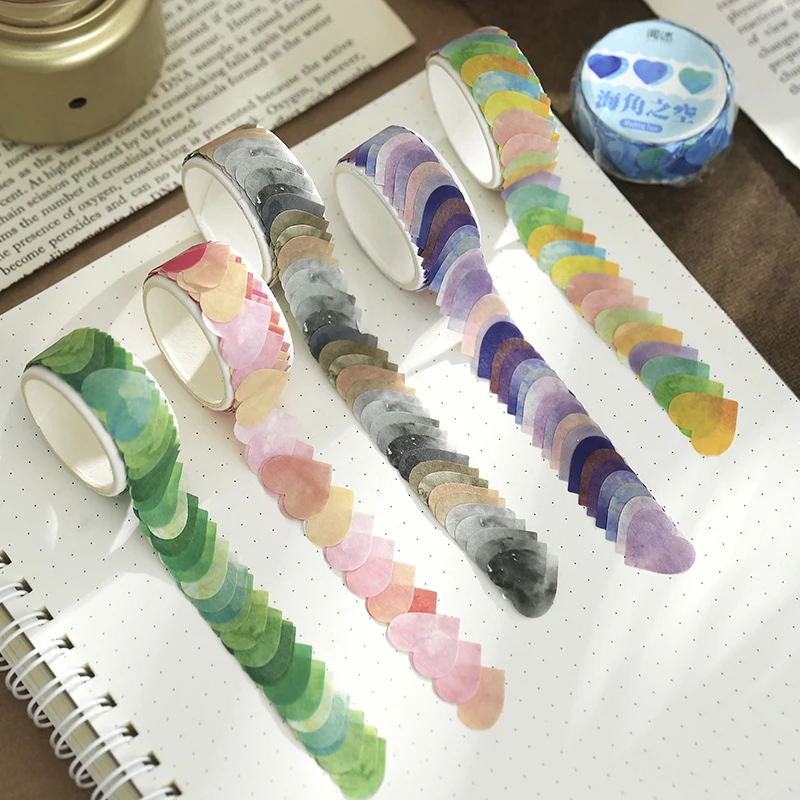 100 Pcs Cute Rainbow Fruit Love Heart Washi Tape Decoration DIY Scrapbooking Sticker Label Diary Album Masking Tapes Stationery