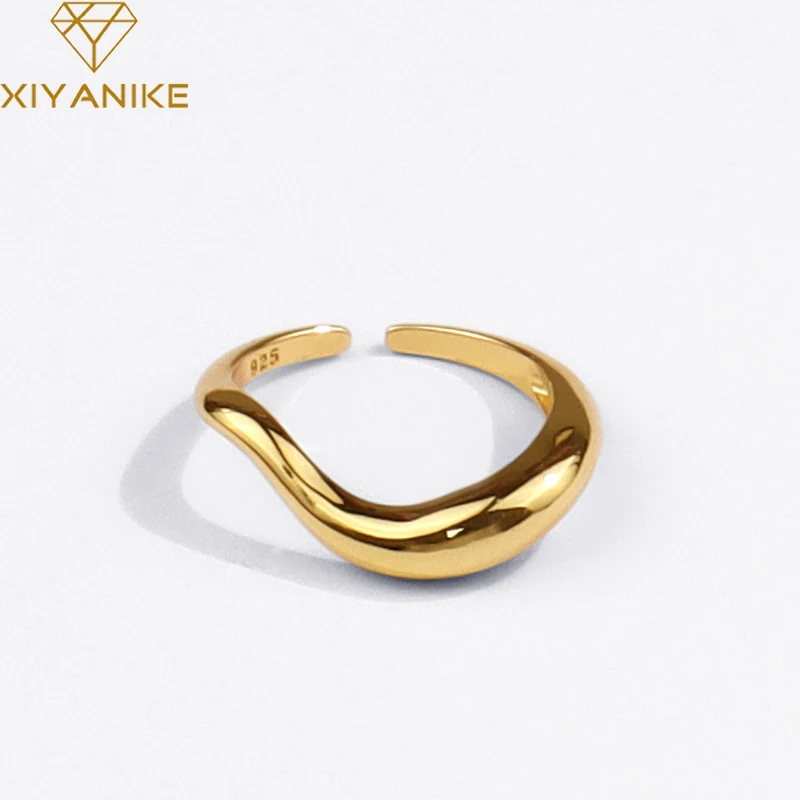 XIYANIKE Silver Color  2021 New Twisted Ring Creative Geometry Fashion Smooth Temperament French Jewelry Luxury Handmade