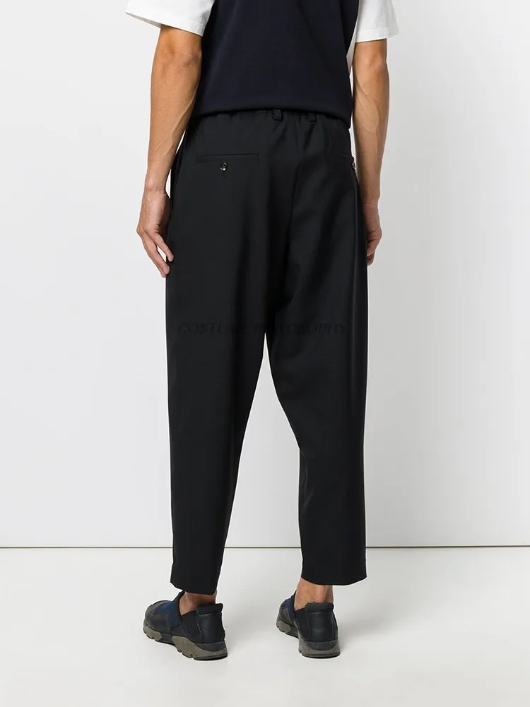 

Весенне-летние мужские новые повседневные брюки Nine Cent, свободные и удобные однотонные прямые брюки-карандаш с эластичной резинкой на талии