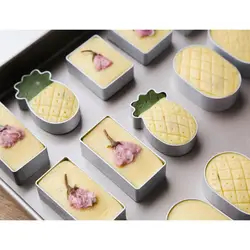 10pcs Square Rectangle Ellipse Heart Pineapple Flower Shape Pie Cake Cookie Mold Biscuit Cutter Stamp Press Cutting Tools