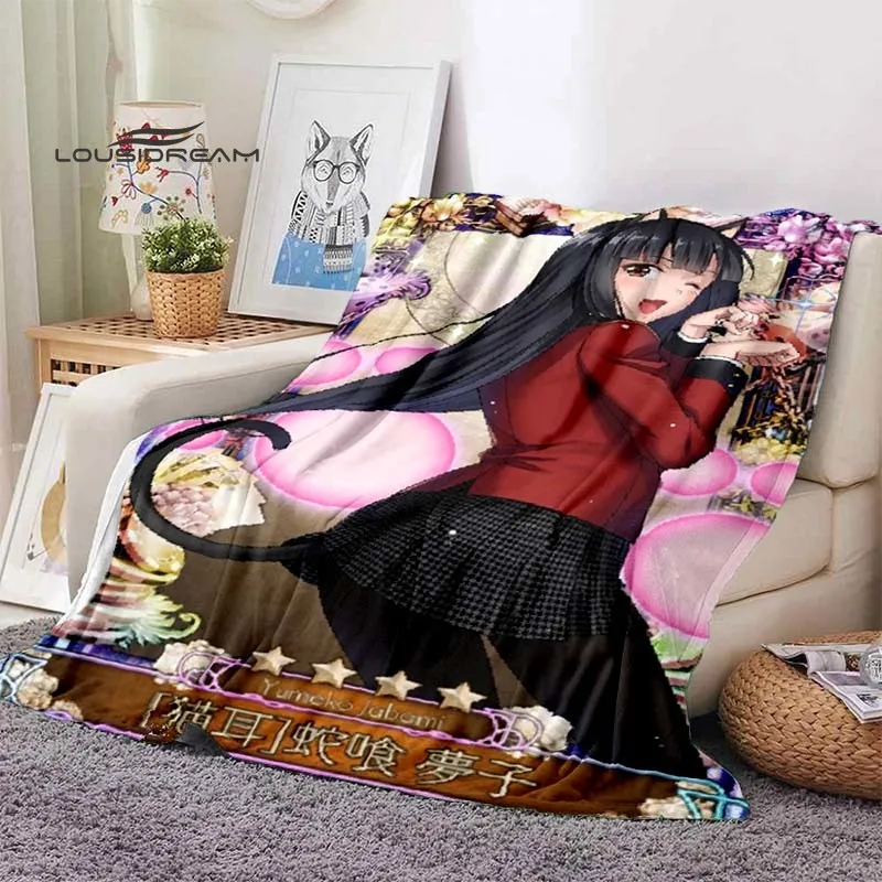 

Cartoon Kakegurui Flannel Throw blanket Children and adults Gift Cute Anime beauties Fluffy blanket for Bed Sofa Travel Camping