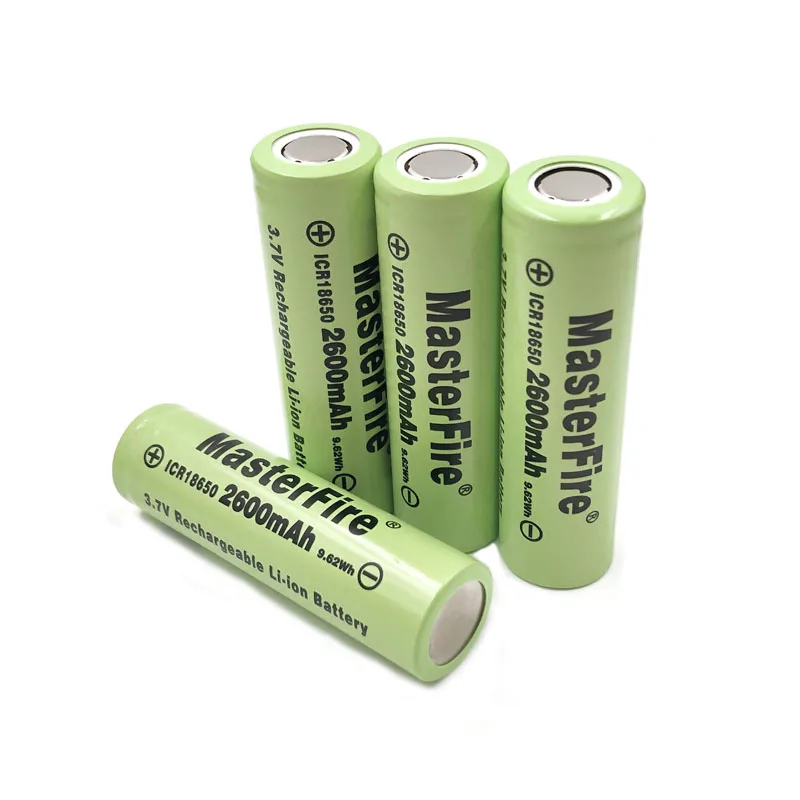 MasterFire 4pcs/lot Original ICR18650-26F 18650 2600mah 9.62Wh Rechargeable Lithium Battery Power Banks Torches Batteries Cell