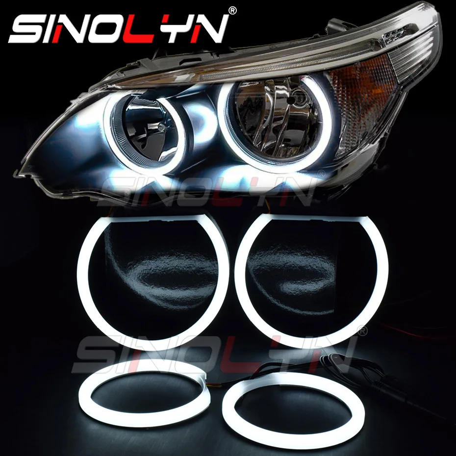 Sinolyn LED Angel Eyes For BMW E60 E61 520i 525i 530i 540i 545i 550i M5 Switchback Halo Rings Car Accessories Automotive Goods