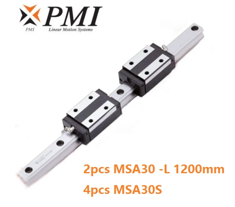 

2pcs origial Taiwan PMI MSA30 -L 1200mm linear guide + 4pcs MSA30S carriage blocks for CNC router