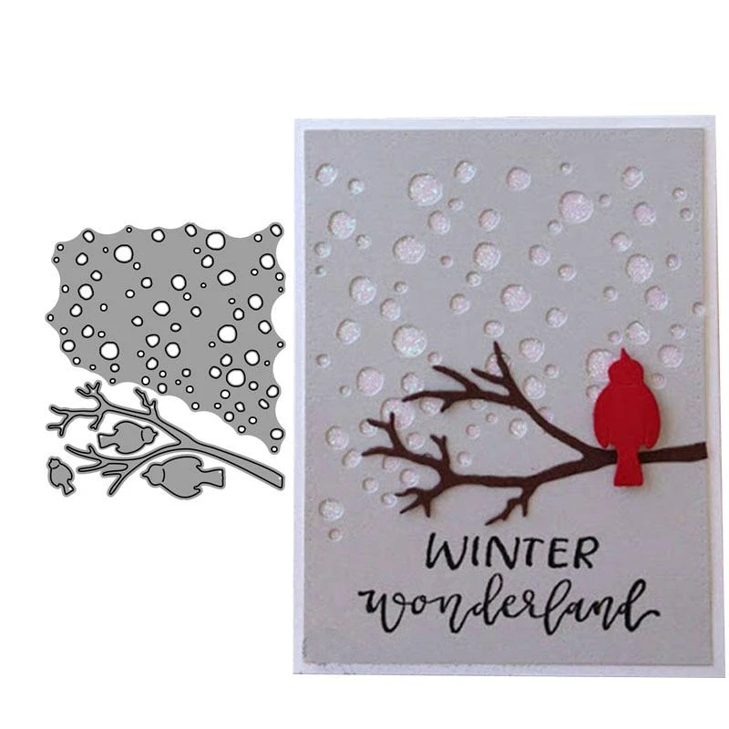 Snow Birds Branch Metal Cutting Dies DIY Scrapbooking Carbon Sharp Craft Die Photo Invitation Cards