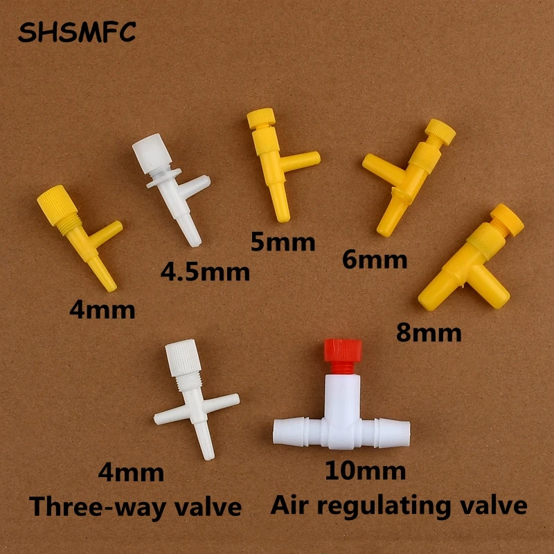 

2-10pcs 4~10mm Aquarium Fish Tank Air Flow Control Valve 2 3 ways Straight Flow Regulator Oxygen Pump Output Adjusting Valve